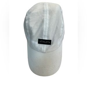 Athleta Ultra Light White Vented Adjustable Runners Hat